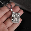 Shangjie OEM Retro street fashion openable prayer necklace men necklace stainless steel silver necklaces